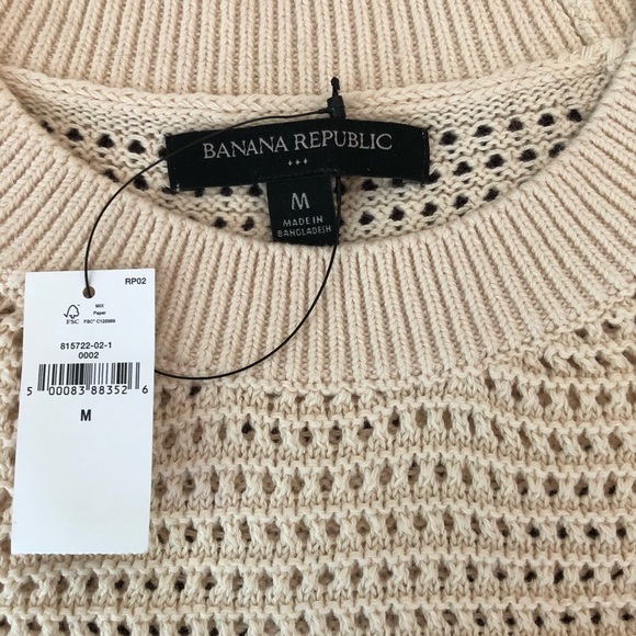 Banana Republic cream colored 100% cool cotton sweater with raglan sleeves - Picture 5 of 11
